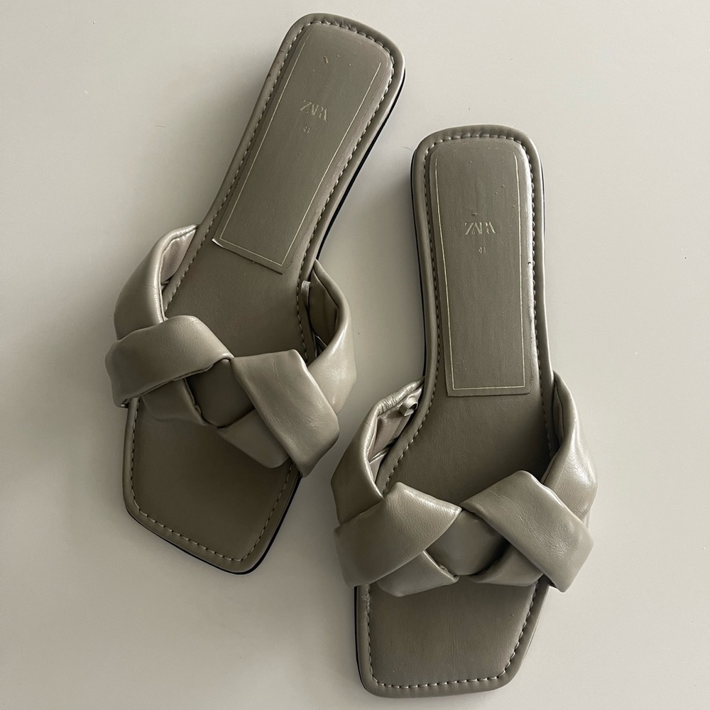 ZARA Woven Braided Flat Sandal
